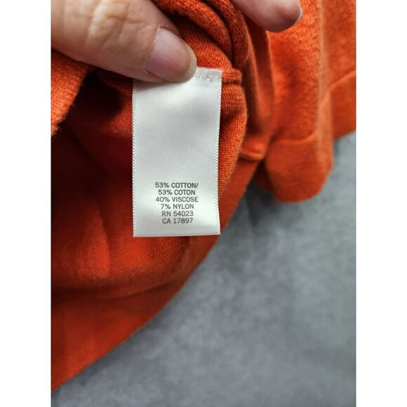 Banana Republic Orange Cardigan W/ Beaded Neckline Hook Eye Closure Mid-Sleeve W - Picture 4 of 6